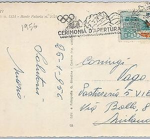 45764 - ITALY - POSTAL HISTORY - Special postmark on POSTCARD 1956 OLYMPIC GAMES