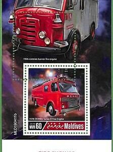 A2158 - MALDIVES - ERROR: MISPERF Souvenir sheet - 2019 Firetrucks, Fire Engines