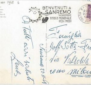 65512 - ITALY - Postal History - POSTMARK - Boxing WORLD CHAMPIONSHIP FINAL 1968