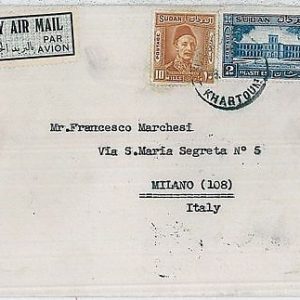 37128  S dan -  POSTAL HISTORY - Airmail COVER from Khartoum to MILANO