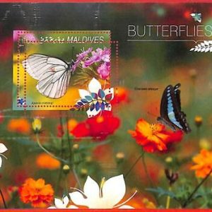 A4166 - MALDIVES - ERROR MISPERF, Souvenir sheet: 2014, Butterflies