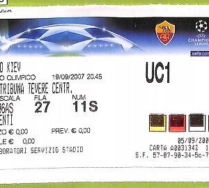 C1455 - Vecchio BIGLIETTO PARTITA CALCIO 2007 ROMA VS DINAMO KIEV
