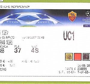 C1453 - Vecchio BIGLIETTO PARTITA CALCIO 2007 ROMA VS DINAMO KIEV
