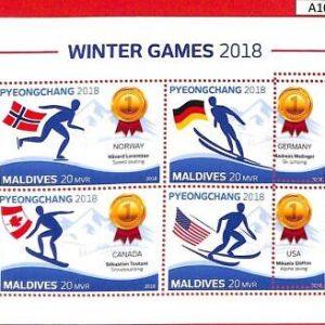 A1092 MALDIVES - ERROR MISSPERF Sheet 2018  winter games sport зимние игры Спорт
