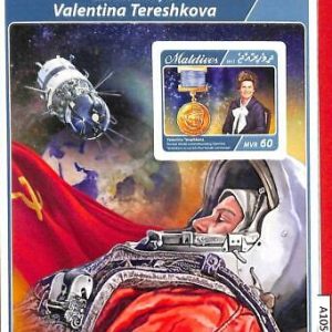 A1050 MALDIVES - ERROR IMPERF Sheet  Space Astro Tereshkova  Космос  Терешкова