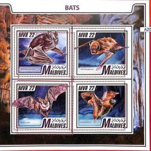 A2049 - MALDIVES, ERROR: MISPERF, MINIATURE SHEET - 2017, Bats