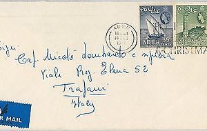 56496 -  ADEN - POSTAL HISTORY:  COVER to ITALY - 1961 - BOATS