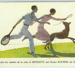 Lib7490 - VINTAGE  Advertising Illustrated POSTCARD - SPAIN 1939 TENNIS Medicine