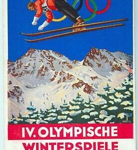 Lib7529  - VINTAGE Illustrated  POSTCARD  - 1936  WINTER  Olympic  Games GERMANY