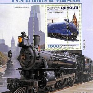 A7730 - DJIBOUTI -  ERROR MISPERF Stamp Sheet -2021 Transport, TRAINS