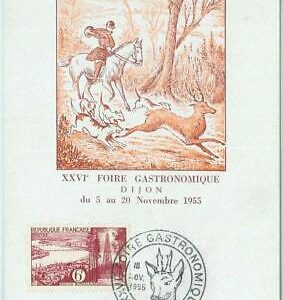 67607 - FRANCE - Postal History - SPECIAL Postcard - Gastronomy  HUNTING 1955