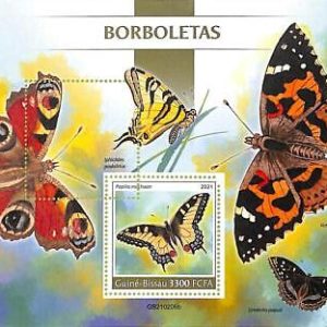 A7788 - Guinea-Bissau - ERROR MISPERF Stamp Sheet -2021 INSECTS Butterflies