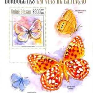 A7783 - Guinea-Bissau - ERROR MISPERF Stamp Sheet -2013  INSECTS Butterflies