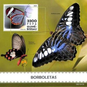 A7791 - Guinea-Bissau - ERROR MISPERF Stamp Sheet - 2021 INSECTS Butterflies