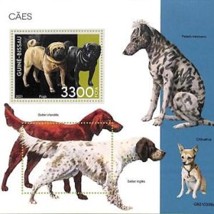 A7774 - Guinea-Bissau - ERROR MISPERF  Stamp Sheet -2021 Animals DOGS