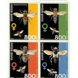 A7800 - Guinea-Bissau - ERROR MISPERF Stamp Sheet - 2021 Africans BEES Insects