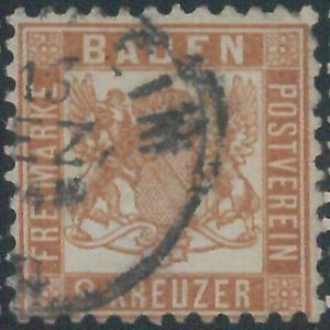 77943b -  GERMANY Baden -  STAMP:  Michel  # 20a -   USED