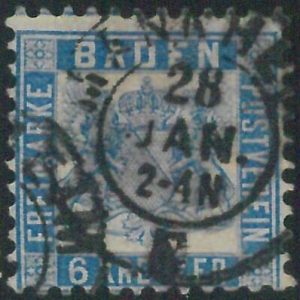 77945c -  GERMANY Baden -  STAMP:  Michel  # 19  -   USED