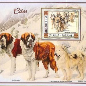 A7776 - Guinea-Bissau - ERROR MISPERF  Stamp Sheet -2021 Animals DOGS