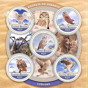 A7798 - Guinea-Bissau -  Stamp Sheet - 2016 BIRDS Owls