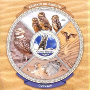 A7797a - Guinea-Bissau -  Stamp Sheet - 2016 BIRDS Owls