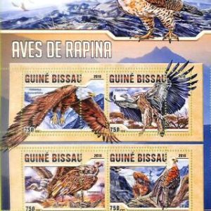 A7815- Guinea-Bissau - ERROR MISPERF Stamp Sheet - 2016  Birds of prey EAGLES