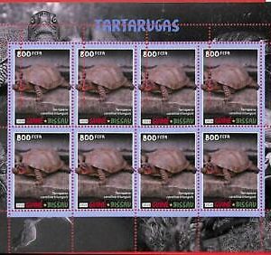 A1906 - GUINEA BISSAU, ERROR: MISSPERF stamp sheet - 2020, Turtles, Marine Life