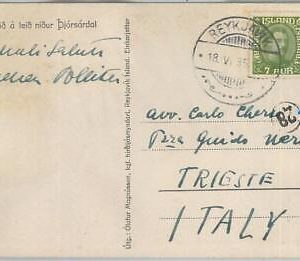 75304 - ISLAND  Iceland - Postal History - POSTCARD to ITALY 1935