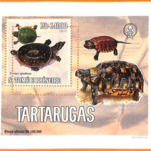 A6616 - SAO TOME & PRINCIPE, Error, 2006, MISSPERF SOUVENIR SHEET: Turtles