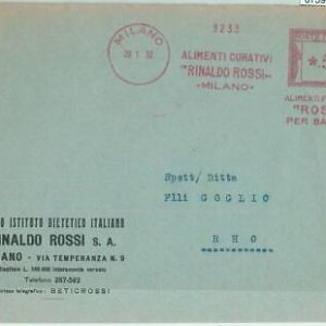 67591 - ITALY - Postal History - RED MECHANIC Postmark: Gastronomy MEDICINE 1932