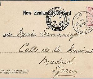 56532 -  NEW ZEALAND - POSTAL HISTORY:  POSTCARD with TRAVEL POSTMARK - 1905