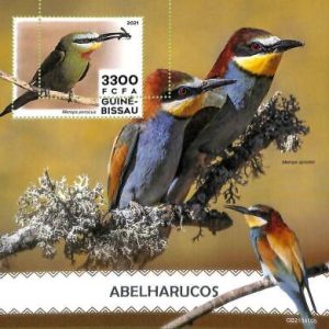 A7810 - Guinea-Bissau - ERROR MISPERF Stamp Sheet - 2021 BIRDS