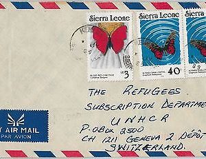 56533  - SIERRA LEONE -  POSTAL HISTORY: COVER to SWITZERLAN  1989 - BUTTERFLIES