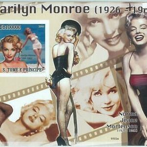 M1602 - S TOME & PRINCIPE, ERROR, 2009, IMPERF SHEET: Marilyn Monroe, Cinema