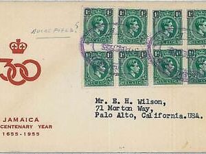34883 - JAMAICA - POSTAL HISTORY - NICE FRANKING on COVER from AULAS FIELD 1955