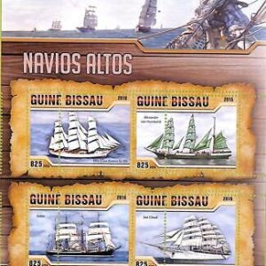 A7847a - Guinea-Bissau - ERROR MISPERF Stamp Sheet - 2016 Boat Ships