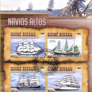 A7847 - Guinea-Bissau -  Stamp Sheet - 2016 Boat Ships