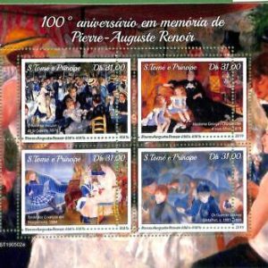 A3526-Sao Tome & Principe ERROR MISSPERF 2019  Art Pierre Auguste Renoir