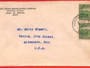 aa3655  - HAITI - POSTAL HISTORY -  COVER  to  USA  1938