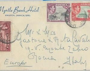 77301 - JAMAICA  - POSTAL HISTORY - COVER  from MYRTLE BANK HOTEL to ITALY  1954