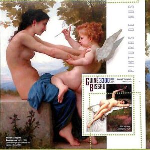 A7884 - Guinea-Bissau - ERROR MISPERF   Stamp Sheet - 2014  Nudes ART