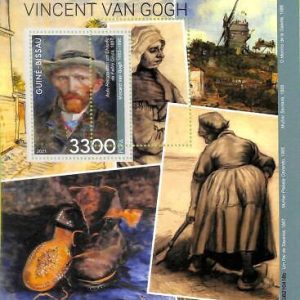 A7881 - Guinea-Bissau - ERROR MISPERF  Stamp Sheet - 2021 Vincent van Gogh ART