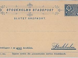 62401 -  SWEDEN - POSTAL STATIONERY CARD: LOCAL MAIL Letter Card