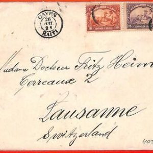 aa3665 - HAITI - POSTAL HISTORY - COVER  from CAYES  to  SWITZERLAND  1921