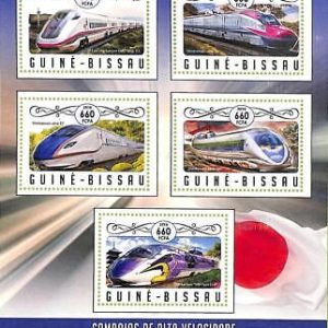 A7900 - Guinea-Bissau - Stamp Sheet -2016 Transport TRAINS