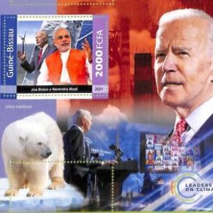 A7911- Guinea-Bissau - ERROR MISPERF  Stamp Sheet -2021 Climate POLITICS Modi