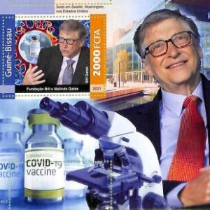 A7909- Guinea-Bissau - ERROR MISPERF  Stamp Sheet -2021 MEDICINE Bill Gates