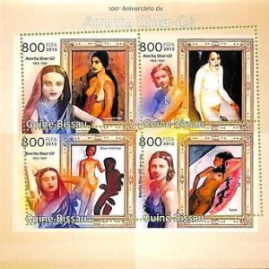 A7872a - Guinea-Bissau - ERROR MISPERF  Stamp Sheet - 2013 ART Nudes