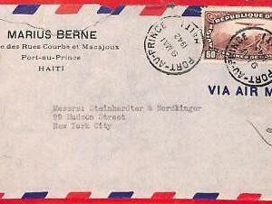 aa3656 - HAITI - POSTAL HISTORY - DOUBLE Censored AIRMAIL  COVER  to  USA  1942