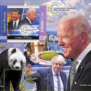 A7910- Guinea-Bissau - ERROR MISPERF  Stamp Sheet -2021 Climate POLITICS